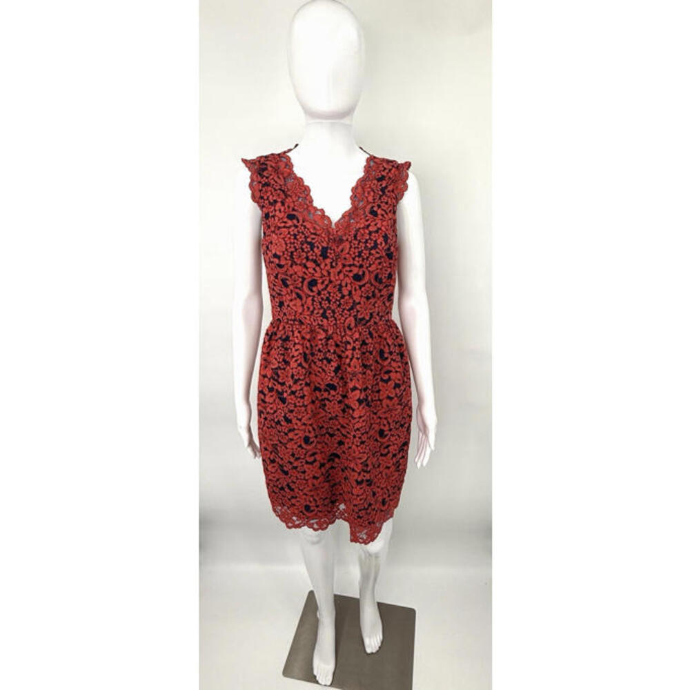SOLD Shoshanna Womens  V Neck Sierra Lace Overlay Sheath Dress Size 6 MSRP $425